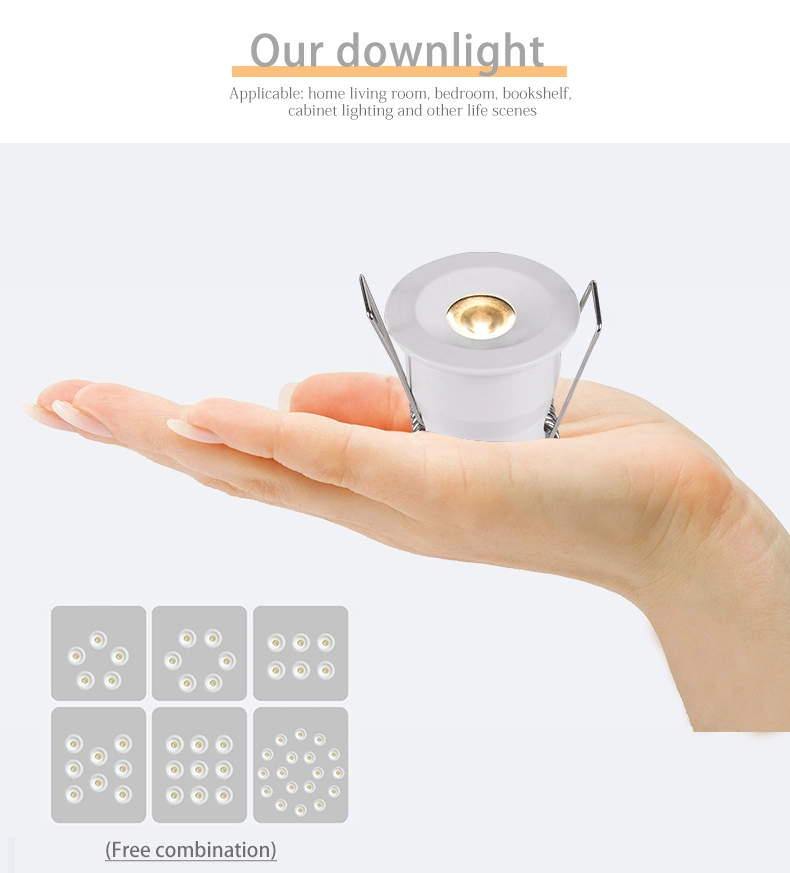 Round Mini Downlight 3.3W Aluminium Recessed Wine Cabinet LED Spotlight