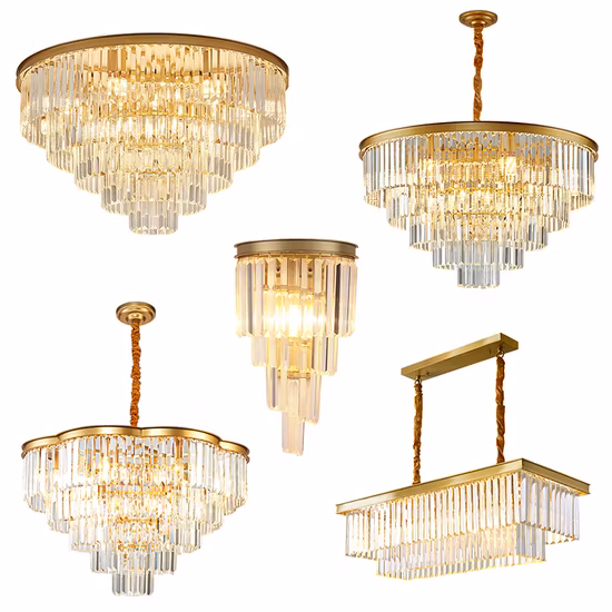 Illuminazione moderna Ferro circolare E14X16 Diamon K9 Lampadario di cristallo di lusso