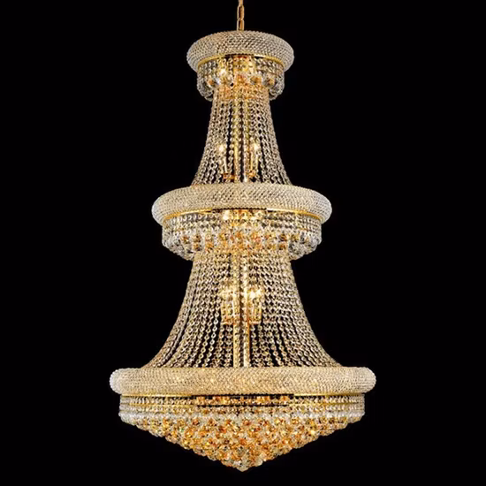 Lampadario in cristallo oro impero francese di lusso a sospensione Lustre LED da pranzo Illuminazione moderna lampada a sospensione in cristallo
