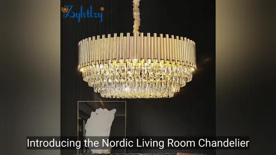 Prezzo all'ingrosso Decorazioni per la casa moderne Soggiorno Hotel Placcatura cilindrica Ferro Oro di lusso Illuminazione a sospensione Lampadario di cristallo