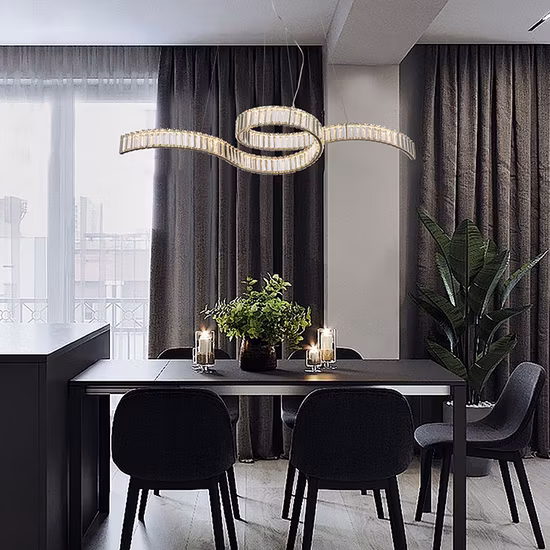 Lampadario a LED moderno realizzato su misura in acciaio inossidabile per hotel